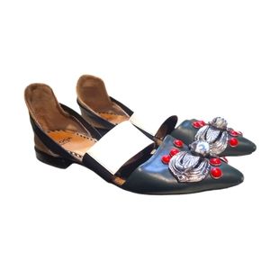 TOGA PULLA |  Green / White Patent Leather Flats in Size 8